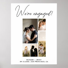 Moderne foto We zijn verloofd Verlovingsfeest Poster