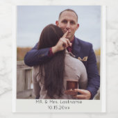 Moderne foto-weddenschap - Eigen waslabel Wijn Etiket (Enkel label)