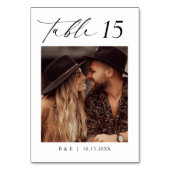 Moderne foto-weduwingstabel nummer kaart (Voorkant)