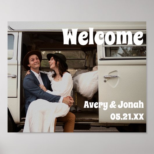 Moderne foto-weduwschap Welkom Poster (Voorkant)
