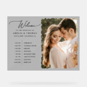 Moderne foto Welkom en tijdlijn Acryl Bord (Voorkant)