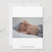 Moderne foto Welkom Geboorteaankondiging Kaart (Achterkant)