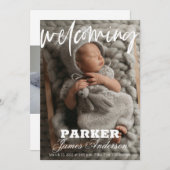 Moderne foto Welkom Geboorteaankondiging Kaart (Voorkant / Achterkant)