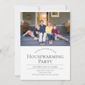 Moderne foto White Grey Housewarming Invitation Kaart (Voorkant)