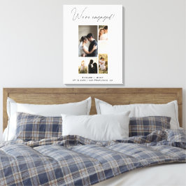Moderne foto Wij zijn verloofd Verloving Canvas Afdruk