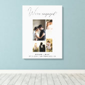 Moderne Foto Wij zijn verloofd Verlovingsfeest Canvas Afdruk (Insitu (Houten vloer))