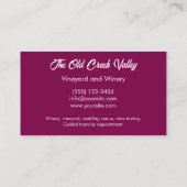 Moderne foto wijngaard visitekaartje (Achterkant)