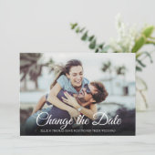 Moderne foto Wijzig de uitgestelde datum Geannulee Kaart (Staand voorkant)