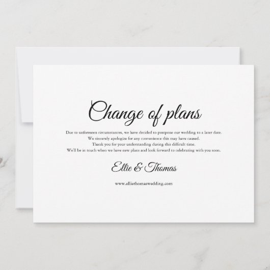 Moderne foto Wijzig de uitgestelde datum Geannulee Kaart (Achterkant)