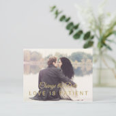 Moderne foto wijzigen van de datum bruiloft uitste briefkaart (Staand voorkant)