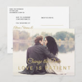 Moderne foto wijzigen van de datum bruiloft uitste briefkaart (Voorkant / Achterkant)