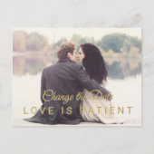 Moderne foto wijzigen van de datum bruiloft uitste briefkaart (Voorkant)