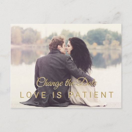 Moderne foto wijzigen van de datum bruiloft uitste briefkaart (Voorkant)