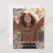 Moderne foto wit afstuderen bedankkaart (Voorkant)