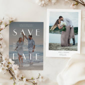Moderne foto Witte tekst overlay bruiloft Save The Date