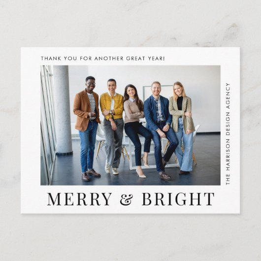 Moderne foto Zakelijk Kerstmis Feestdagenkaart (Voorkant)