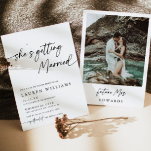 Moderne foto Ze gaat trouwen Vrijgezellenfeest Kaart