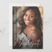 Moderne foto zwart afstudeerfeest kaart (Voorkant)