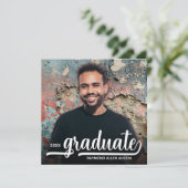 Moderne foto zwart Afstuderen Kaart (Staand voorkant)