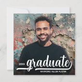 Moderne foto zwart Afstuderen Kaart (Voorkant)