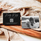 Moderne Foto Zwart Huwelijk RSVP Informatiekaartje