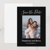 Moderne Foto Zwart Save The Date (Voorkant / Achterkant)