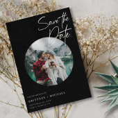Moderne foto zwart save the date