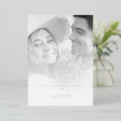 Moderne foto zwart-wit 7 Vertical Wedding Folie Uitnodiging (Staand Voorkant)