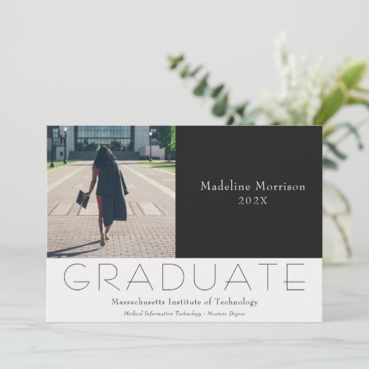 Moderne foto Zwart Wit Aankondiging (Staand voorkant)