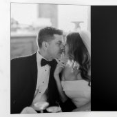 Moderne foto Zwart-wit All-in-One bruiloft Drieluik Programma (Binnenzijde eerst)