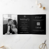 Moderne foto Zwart-wit All-in-One bruiloft Drieluik Programma (Binnen)