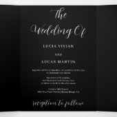 Moderne foto Zwart-wit All-in-One bruiloft Drieluik Programma (Binnenkant midden)