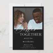 Moderne foto zwart-wit, eenvoudige bruiloft save the date (Voorkant)