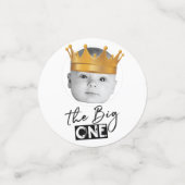 Moderne foto Zwart Wit Eerste Verjaardag Confetti (Kleine voorkant)