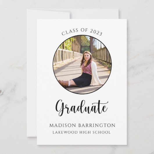 Moderne foto zwart-wit foto Afstuderen Kaart (Voorkant)