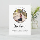 Moderne foto zwart-wit foto Afstuderen Kaart (Staand voorkant)