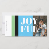 Moderne foto zwart wit rood goud vrolijke feestdag feestdagenkaart (Voorkant)