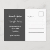 Moderne foto zwart-wit Save the Date Wedding Briefkaart (Achterkant)
