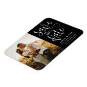 Moderne foto zwart-wit Save the Date Wedding Magneet (Linkerzijde)