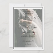 Moderne foto zwart-wit script kaart (Voorkant)