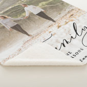 Moderne foto zwarte scriptfamilie elegant sherpa deken (3/4)