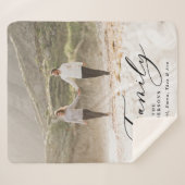 Moderne foto zwarte scriptfamilie elegant sherpa deken (Voorkant (horizontaal))