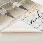 Moderne foto zwarte scriptfamilie elegant sherpa deken (3/4)