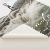 Moderne foto zwarte scriptfamilie elegant sherpa deken (3/4)