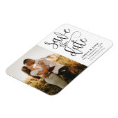 Moderne Foto Zwarte & Witte Save the Date Huwelijk Magneet (Linkerzijde)