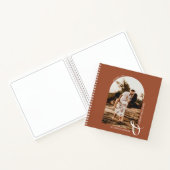 Moderne fotoArch Terracotta Wedding Guest Book Notitieboek (Binnen)