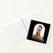 Moderne fotoarch Wedding Black Guest Book Notitieboek (Binnen)