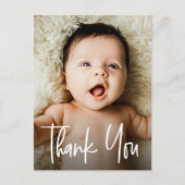 Moderne fotobaby Dank je Geboorteaankondiging Briefkaart (Voorkant)