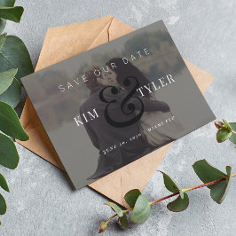 Moderne fotobedekking zwarte bruiloft save the date