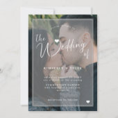 Moderne fotobedekking zwarte wittrouwuitnodiging kaart (Voorkant)